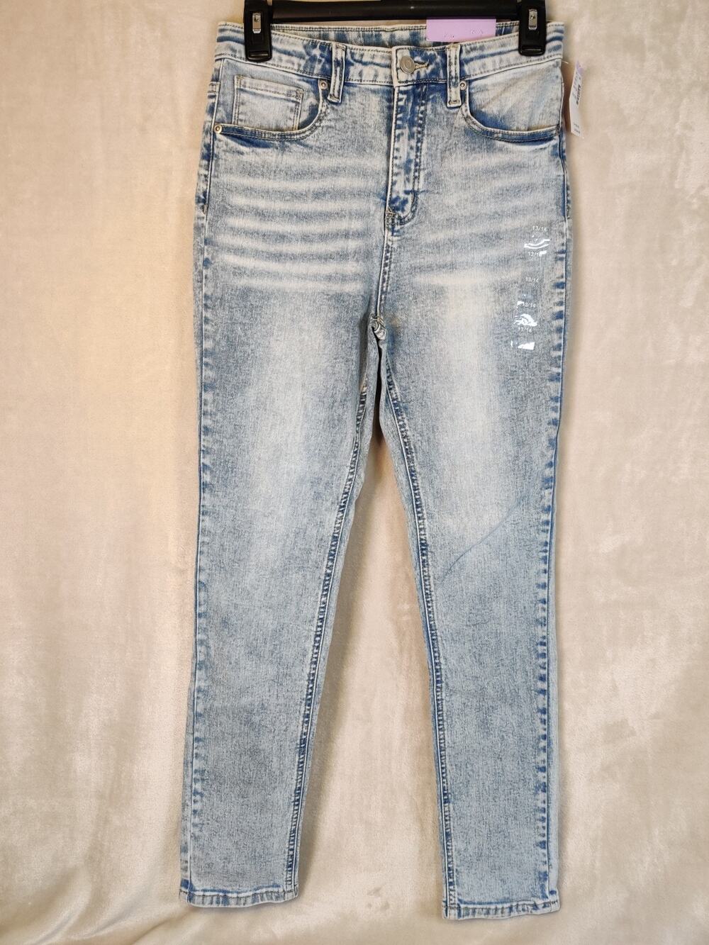Evsie Jeans Women's Size 13/14 Long Skinny High Rise Bleach Wash Denim NWT
